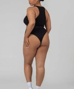 Public Desire UK Curve Kaiia Elastic Highwaisted Brief Black KAIIA CLOTHING