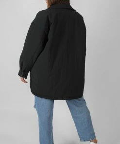 Public Desire UK KAIIA CLOTHING Curve Padded Oversized Shacket Black