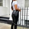 Public Desire UK Croc Vinyl Trousers Black KAIIA CLOTHING