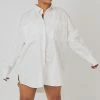 Public Desire UK Curve Oversized Poplin Shirt Dress White