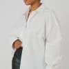 Public Desire UK Curve Oversized Poplin Shirt White KAIIA CLOTHING