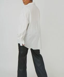 Public Desire UK Curve Oversized Poplin Shirt White KAIIA CLOTHING