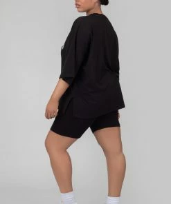 Public Desire UK KAIIA CLOTHING Curve High Waisted Jersey Cycling Shorts Black