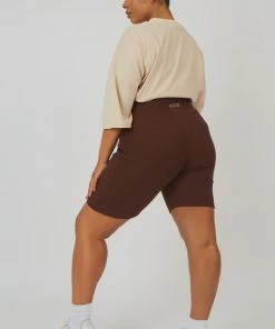 Public Desire UK Curve Rib Cycling Shorts Chocolate