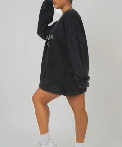 Public Desire UK Curve Longline Copenhagen Sweat Acid Wash KAIIA CLOTHING