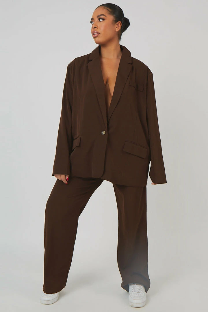 Public Desire UK KAIIA CLOTHING Curve Dad Trousers Chocolate 3 Public Desire UK KAIIA CLOTHING Curve Dad Trousers Chocolate