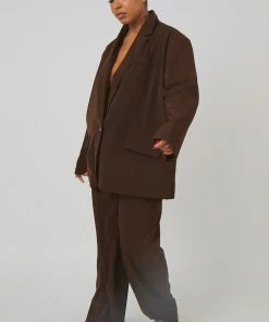 Public Desire UK KAIIA CLOTHING Curve Dad Trousers Chocolate 8 Public Desire UK KAIIA CLOTHING Curve Dad Trousers Chocolate