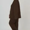 Public Desire UK KAIIA CLOTHING Curve Dad Trousers Chocolate