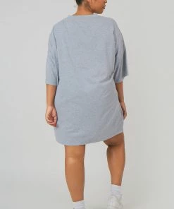 Public Desire UK KAIIA CLOTHING Curve Montreux T Shirt Dress Grey