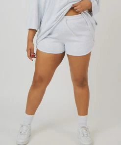 Public Desire UK KAIIA CLOTHING Curve Exposed Seam Oversized T Shirt Oatmeal Marl