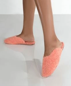 Public Desire UK Ciao Pink Teddy Slip On Slippers