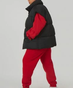 Public Desire UK KAIIA CLOTHING Curve Longline Oversized Gilet Black