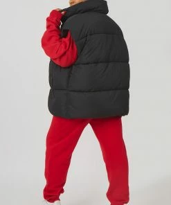 Public Desire UK KAIIA CLOTHING Curve Longline Oversized Gilet Black