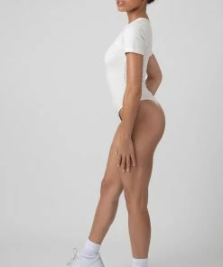 Public Desire UK KAIIA CLOTHING Cap Sleeve Tshirt Bodysuit White