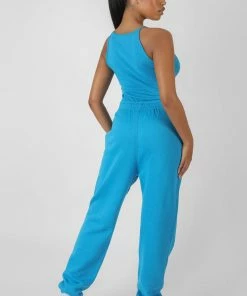Public Desire UK KAIIA CLOTHING Twist Keyhole Sleeveless Bodysuit Blue