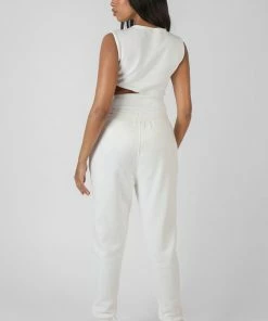 Public Desire UK KAIIA CLOTHING Asymmetric Cut Away Bodysuit White
