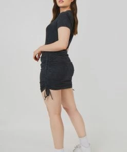 Public Desire UK KAIIA CLOTHING Bodycon Mini T Shirt Dress Acid Wash