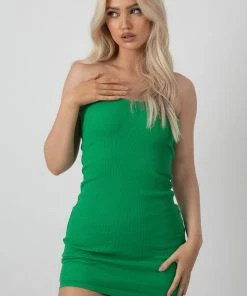 Public Desire UK Bandeau Dress Green