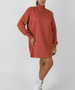 Public Desire UK KAIIA CLOTHING High Neck Embroidered Sweater Dress Rust 5 Public Desire UK KAIIA CLOTHING High Neck Embroidered Sweater Dress Rust