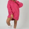 Public Desire UK KAIIA CLOTHING Kaiia Embroidered Sweat Dress Pink