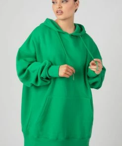 Public Desire UK Oversized Sweat Hoodie Green KAIIA CLOTHING