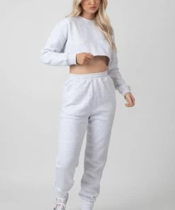 Public Desire UK KAIIA CLOTHING 90S Oversized Joggers Oatmeal Marl