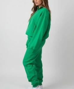 Public Desire UK Oversized Fit Seam Front 90S Joggers Green KAIIA CLOTHING
