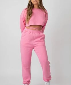 Public Desire UK Oversized Fit Strappy 90S Joggers Pink