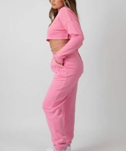 Public Desire UK Oversized Fit Strappy 90S Joggers Pink