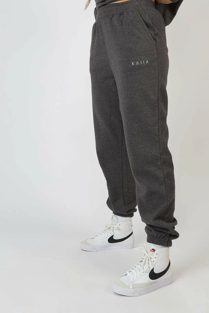 Public Desire UK Kaiia Embroidered Joggers Washed Charcoal 2 Public Desire UK Kaiia Embroidered Joggers Washed Charcoal