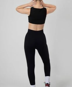 Public Desire UK Kaiia Premium Rib Seamless Leggings Black