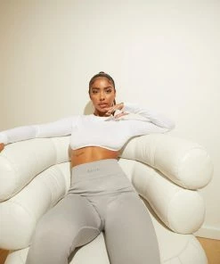 Public Desire UK KAIIA CLOTHING Kaiia Premium Rib Seamless Leggings Grey