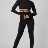 Public Desire UK KAIIA CLOTHING Tie Waist Leggings Black