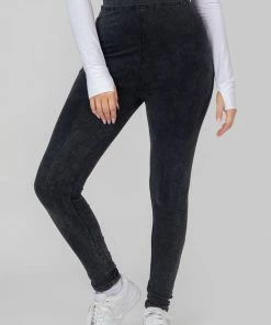 Public Desire UK Tie Waist Leggings Acid Wash