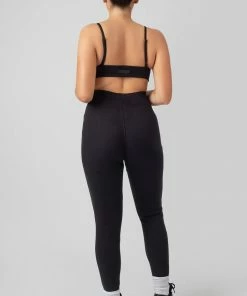 Public Desire UK KAIIA CLOTHING Thick Waistband Ribbed Leggings Black