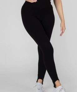 Public Desire UK Rib Stirrup Legging Black KAIIA CLOTHING