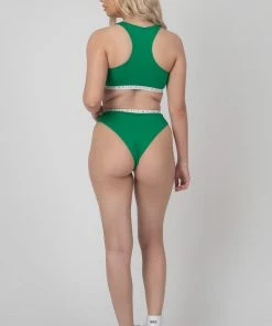 Public Desire UK Kaiia Elastic Highwaisted Brief Green