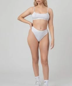 Public Desire UK Kaiia Elastic Squareneck Bra Grey Marl KAIIA CLOTHING