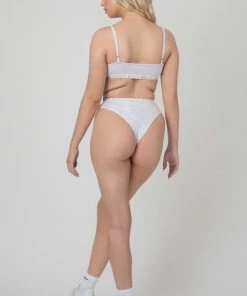 Public Desire UK Kaiia Elastic Squareneck Bra Grey Marl KAIIA CLOTHING