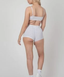 Public Desire UK Kaiia Elastic Girl Boxer Grey Marl KAIIA CLOTHING
