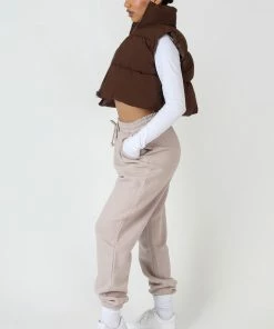 Public Desire UK Cropped Puffer Gilet Chocolate 7 Public Desire UK Cropped Puffer Gilet Chocolate