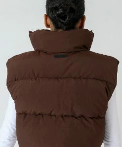Public Desire UK Cropped Puffer Gilet Chocolate 9 Public Desire UK Cropped Puffer Gilet Chocolate
