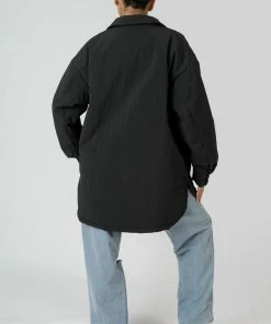 Public Desire UK Padded Oversized Shacket Black KAIIA CLOTHING