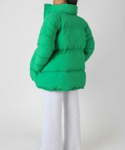 Public Desire UK Padded Trapeze Puffer Green KAIIA CLOTHING