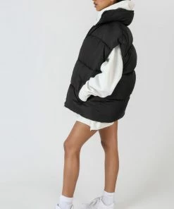 Public Desire UK Longline Oversized Gilet Black KAIIA CLOTHING