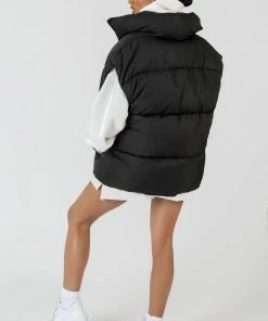 Public Desire UK Longline Oversized Gilet Black KAIIA CLOTHING