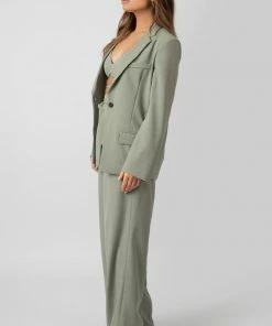 Public Desire UK Premium Obi Belt Blazer Sage