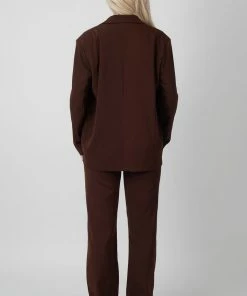 Public Desire UK KAIIA CLOTHING Oversized Dad Blazer Chocolate