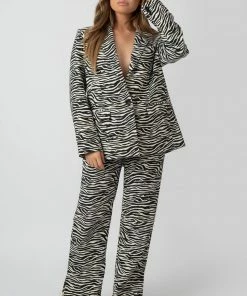 Public Desire UK Oversized Relaxed Blazer Zebra