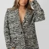 Public Desire UK Oversized Relaxed Blazer Zebra